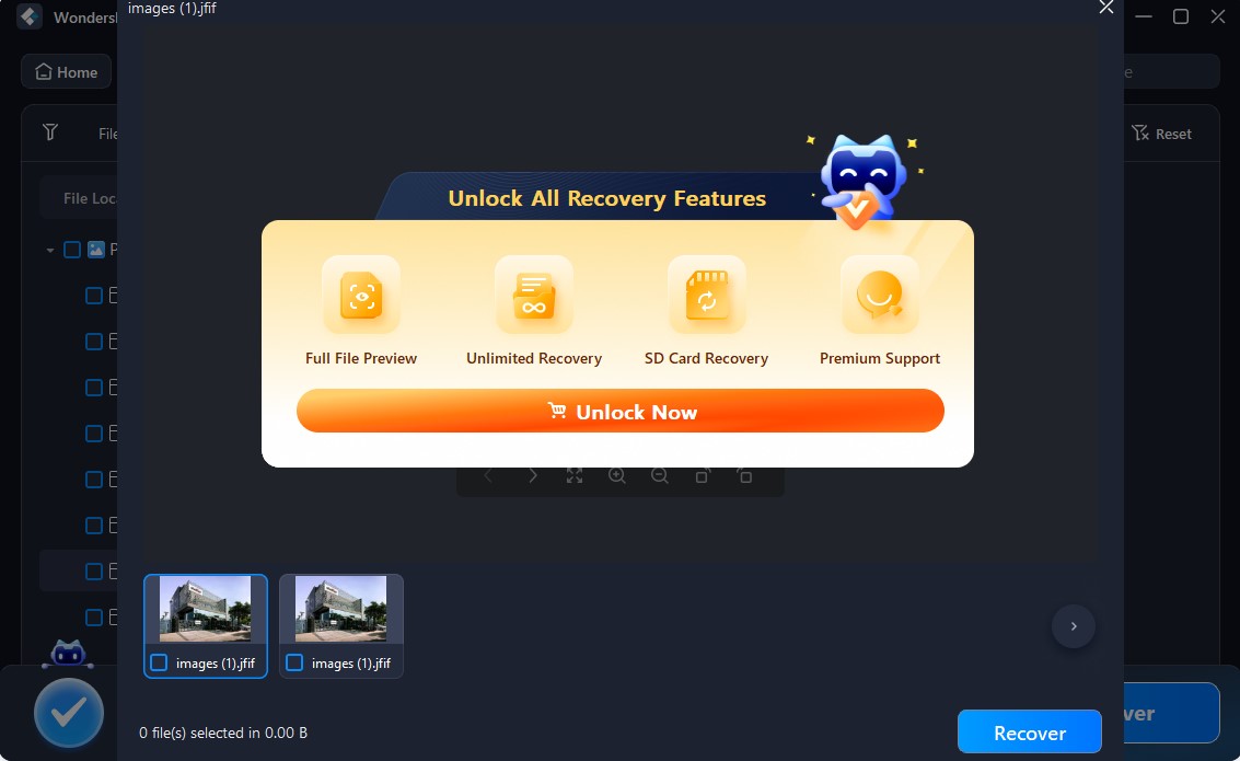 wondershare recoverit scan and preview page